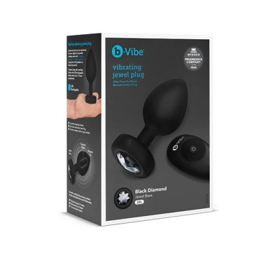 Zdalnie sterowany plug analny - B-Vibe Vibrating Jewel Plug XXL Black